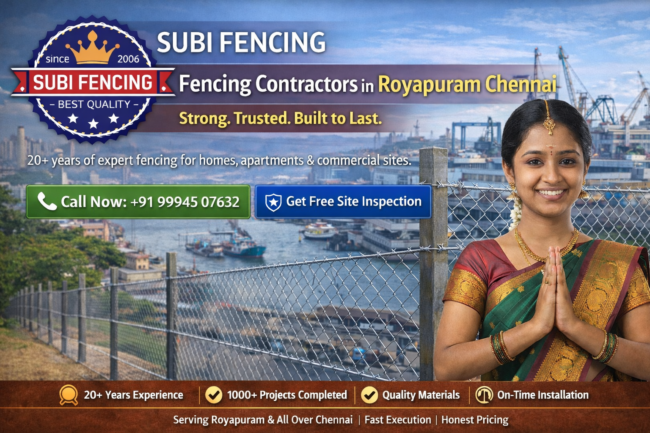 Fencing contractors in Royapuram Chennai